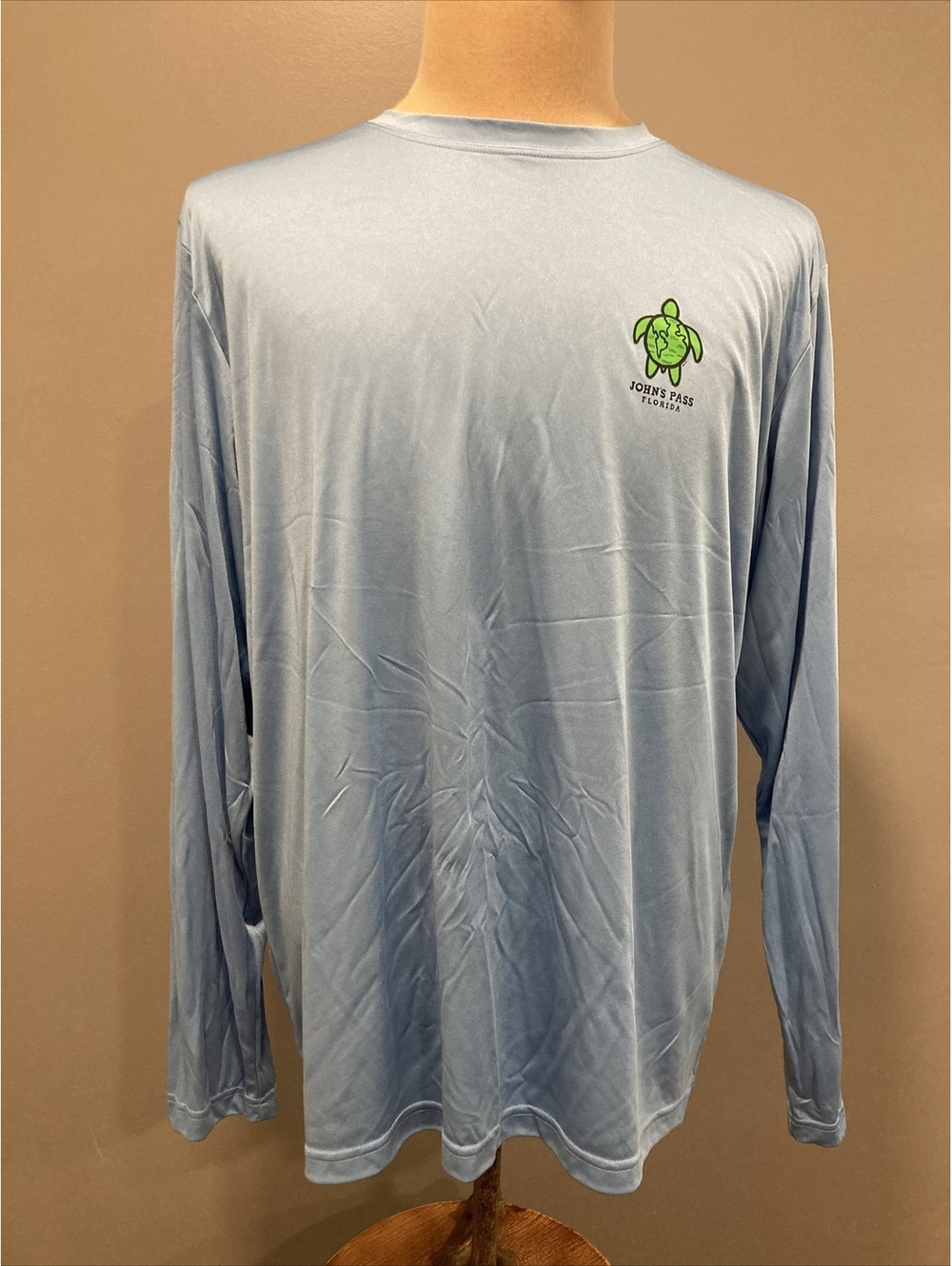 Team 365 John's Pass Florida Mens 2XL Blue Long Sleeve Performance Shirt MINT
